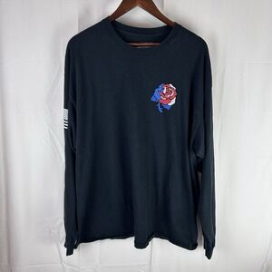 Grunt Style Mens 2X Long Sleeve Black Shirt One Flag One Land One Heart